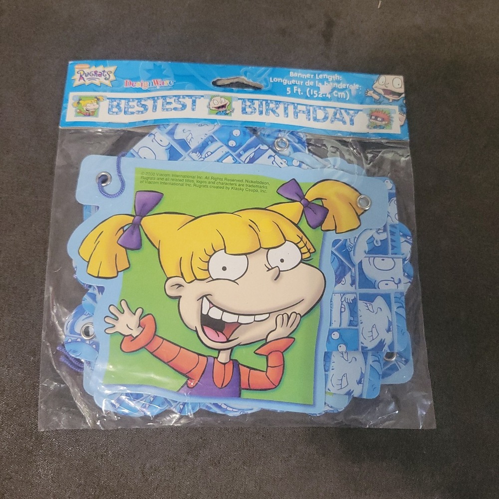 Vintage 2000 Y2K Rugrats Nickelodeon Birthday Celebration Banner Chuckie Tommy